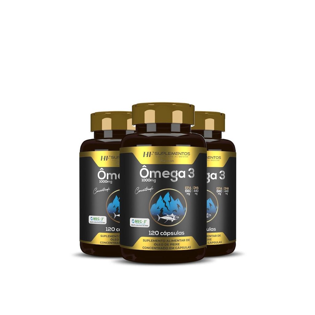 Ômega 3 Concentrado Meg 3 Hf Suplementos 120 Caps com 3