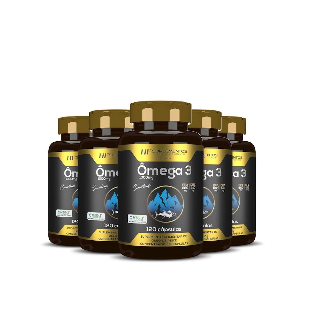 Ômega 3 Concentrado Meg 3 Hf Suplementos 120 Caps com 5