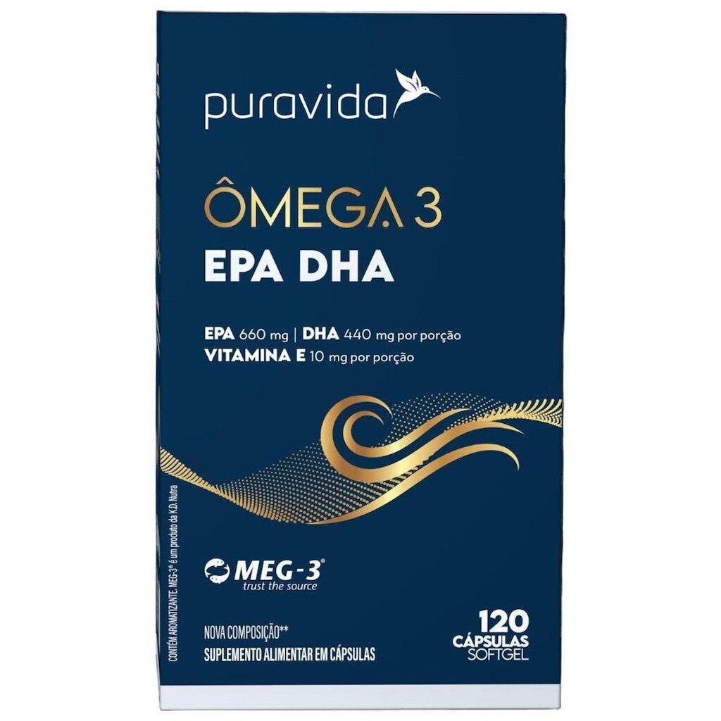 Omega 3 EPA DHA 120 Capsulas Soft Gel - PuraVida