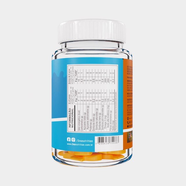 Ômega 3 Kids - Gummy 100% Natural Com Pectina E Tapioca