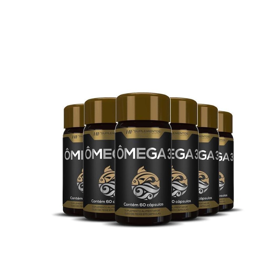 Ômega 3 Óleo De Peixe Premium Hf Suplementos 60 Caps com 6