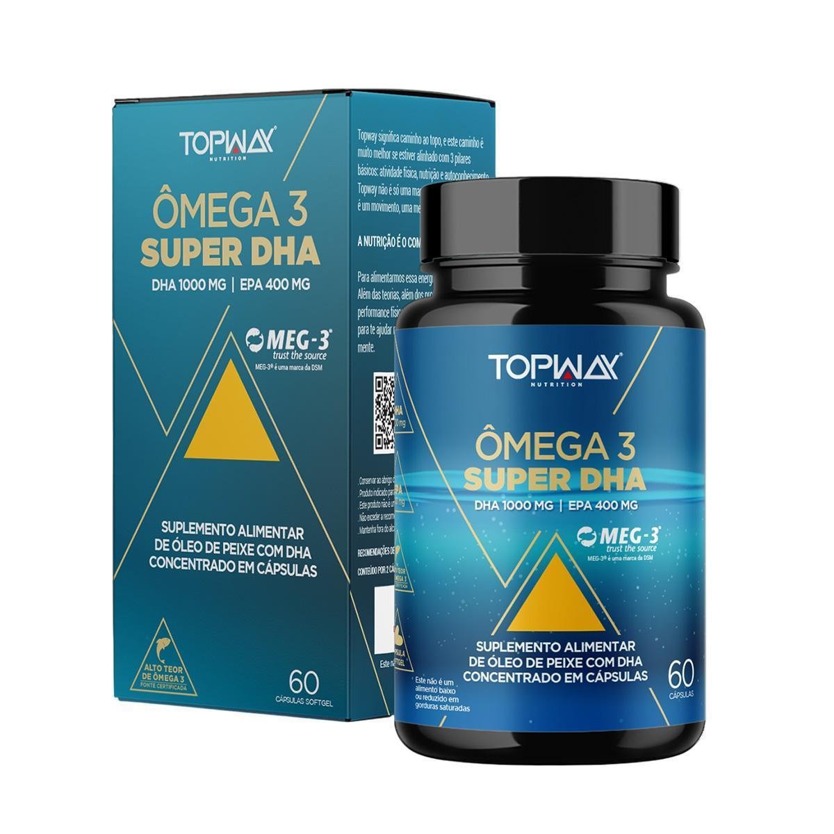 Ômega 3 Super Dha 1000Mg Pote 60 Capsulas Suplemento Topway
