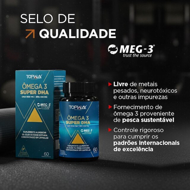 Ômega 3 Super Dha 1000Mg Pote 60 Capsulas Suplemento Topway