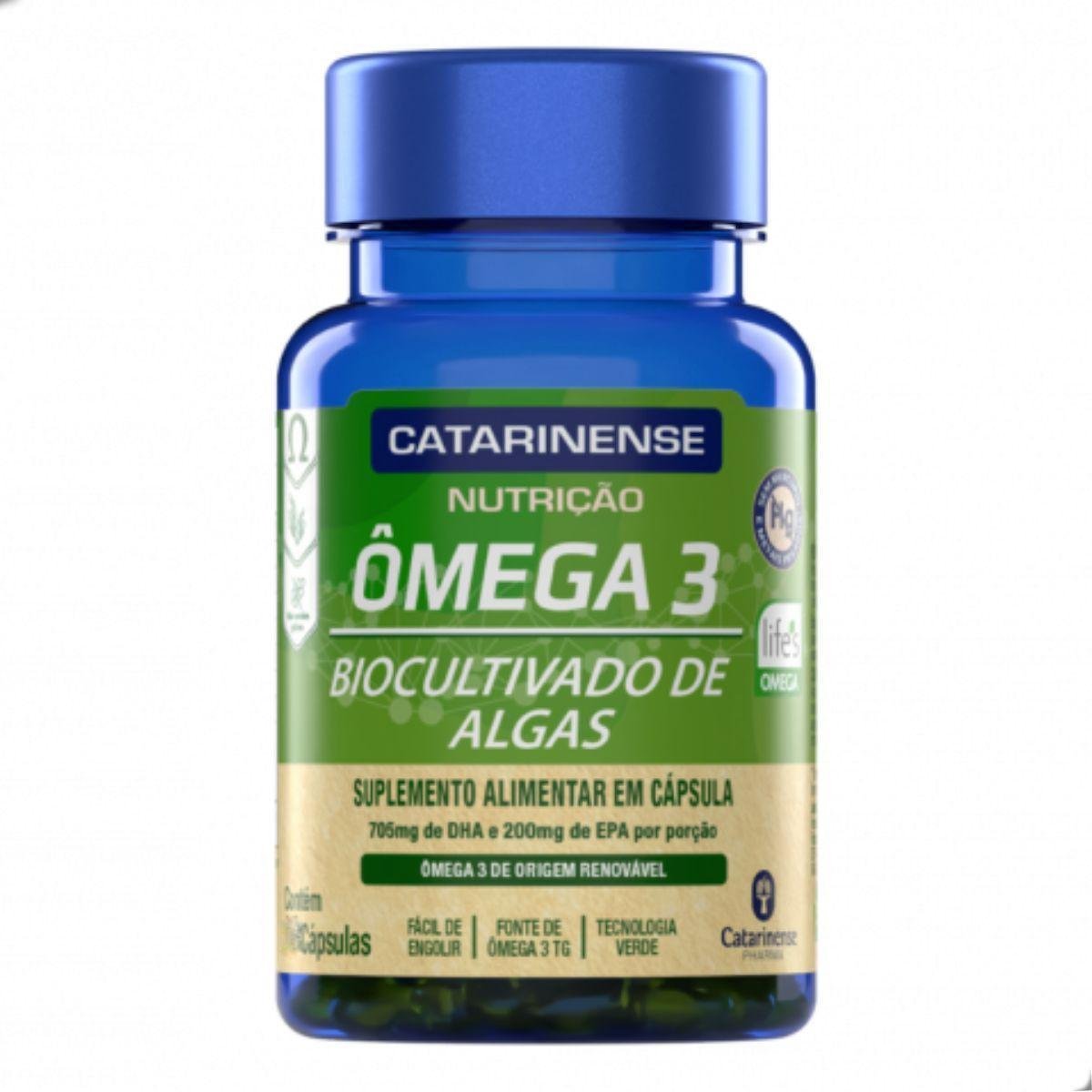 Ômega 3 TG Biocultivado de Algas EPA DHA 120 Capsulas Catarinense