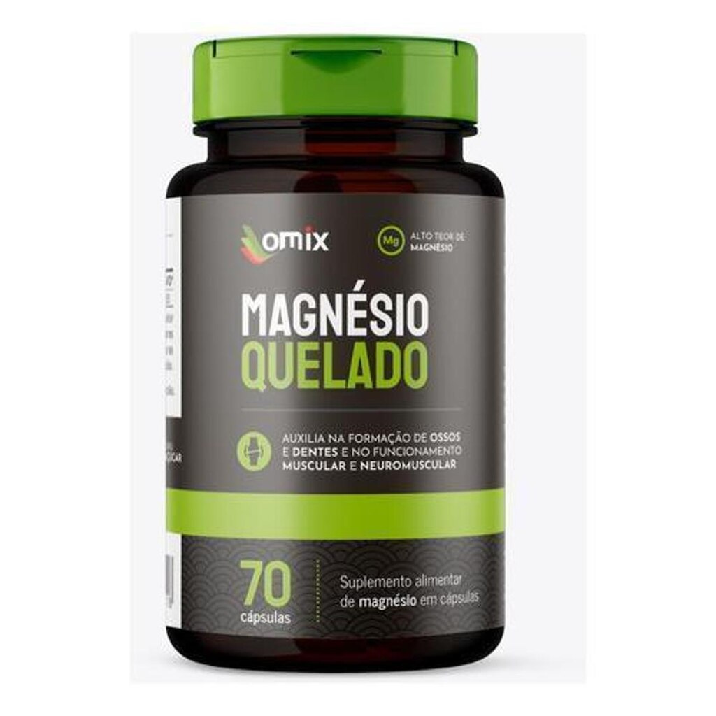 Omix Magnésio Quelado, 70 Cápsulas, Suplemento Alimentar para Ossos e Músculos