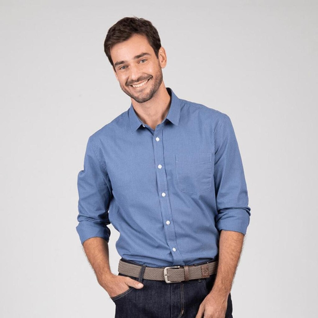 Original Penguin Camisa Penguin ML Vichy Marinho