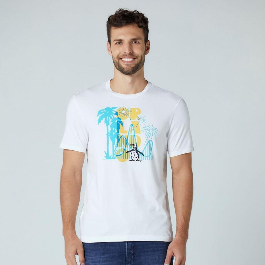 Original Penguin Camiseta Estampada Branca Original Penguin