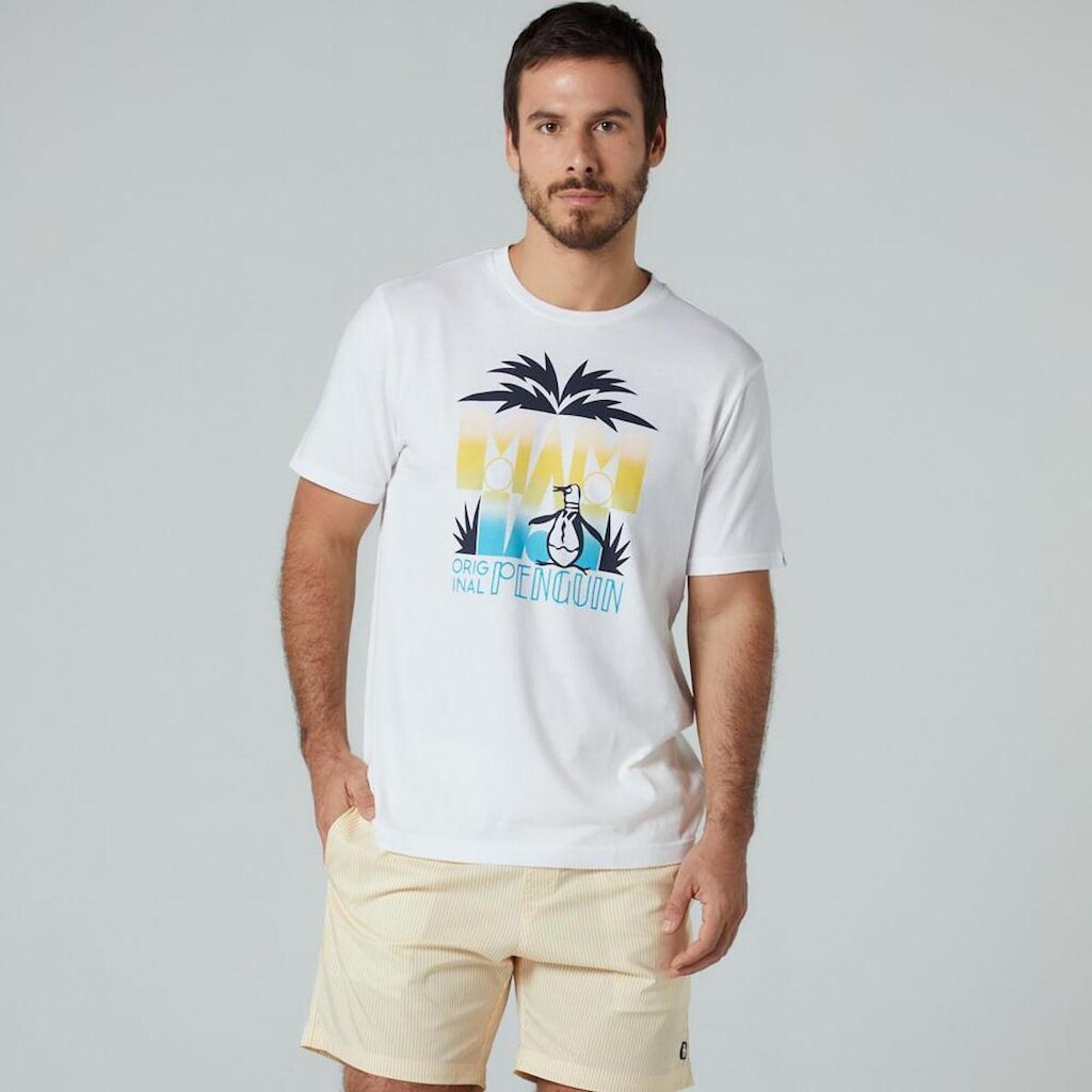 Original Penguin Camiseta Estampada Branca Original Penguin