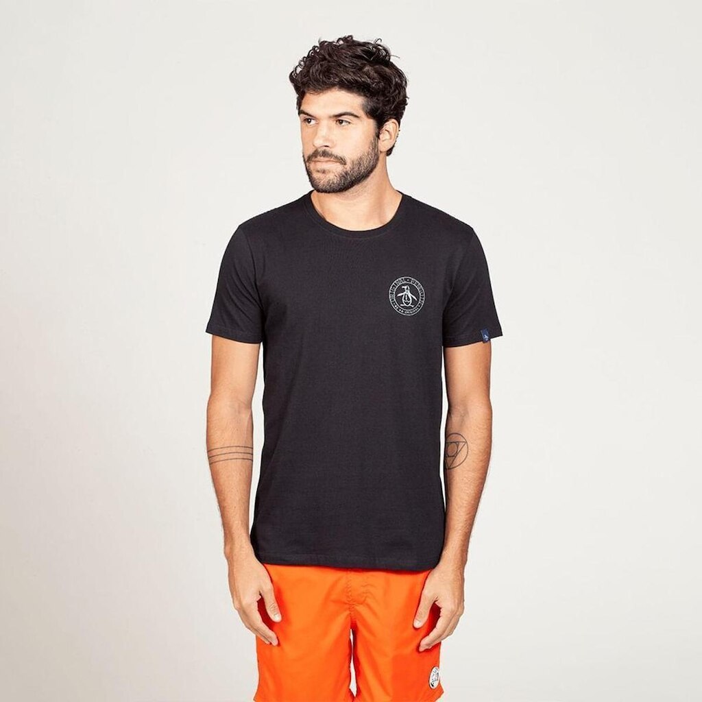 Original Penguin Camiseta Estampada Carimbo Preta Original Penguin