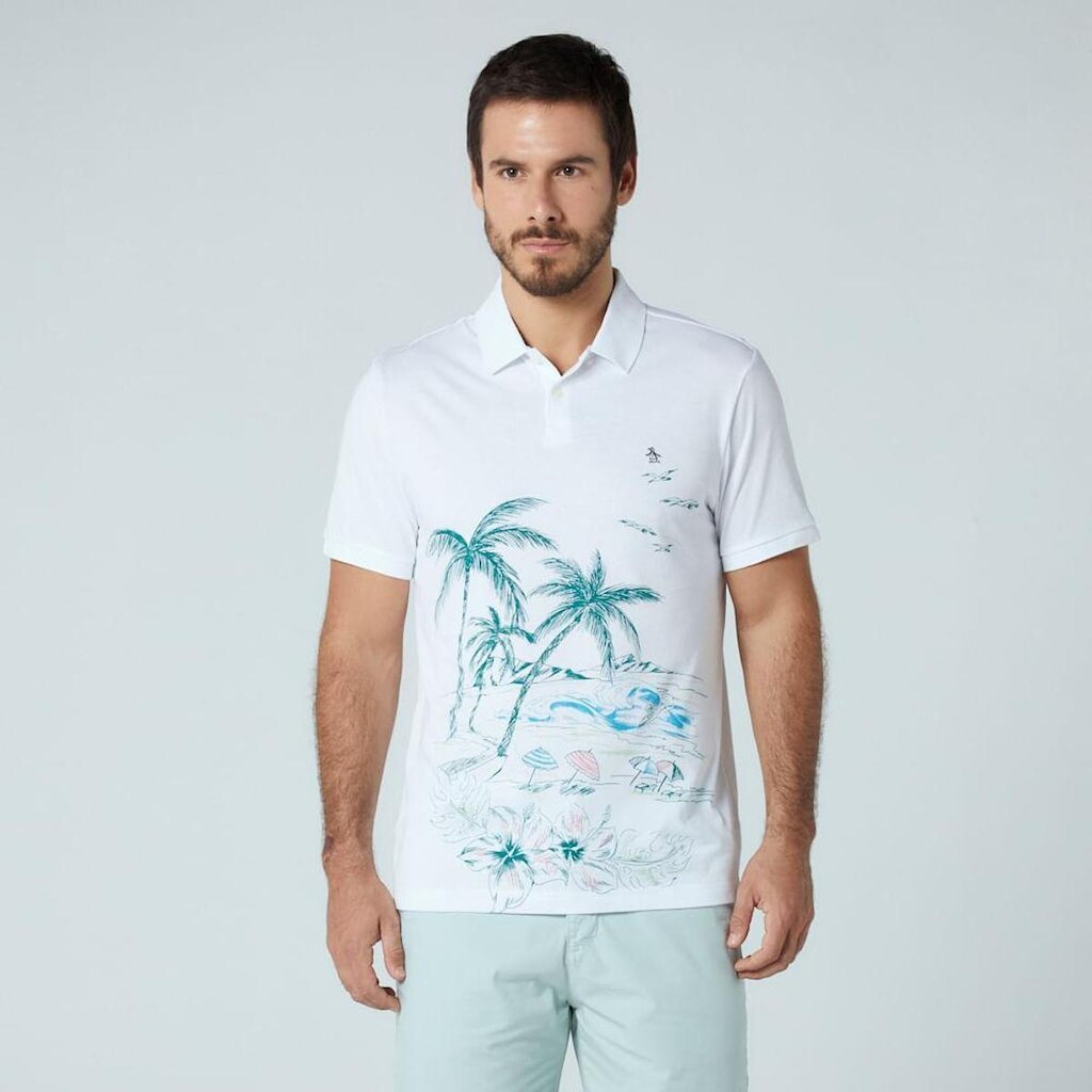 Original Penguin Polo Interloque Branca Original Penguin