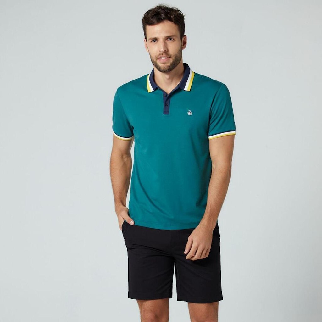 Original Penguin Polo Interloque Verde Original Penguin
