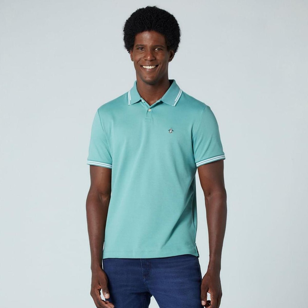 Original Penguin Polo Interloque Verde Original Penguin