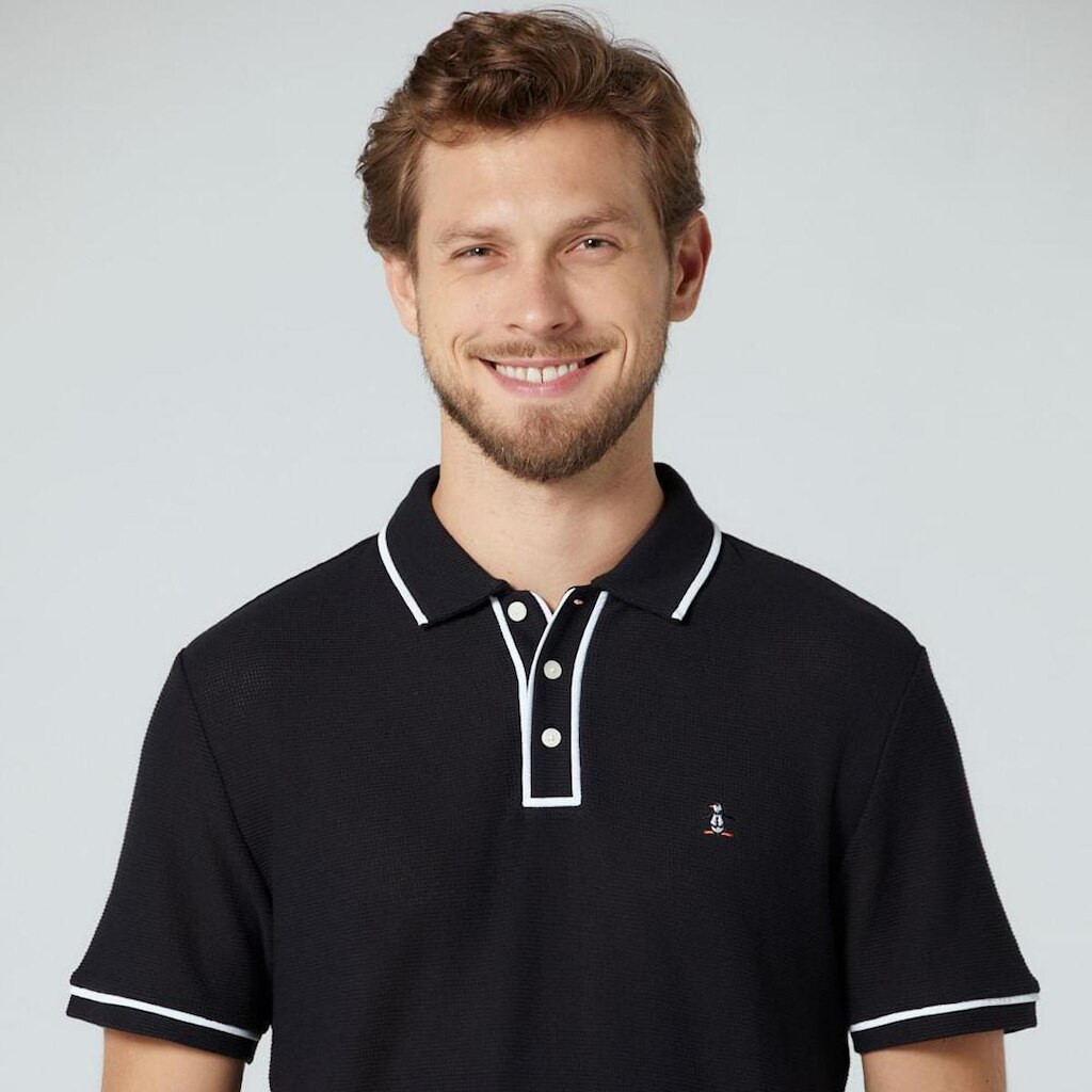 Original Penguin Polo Malha Preta Original Penguin