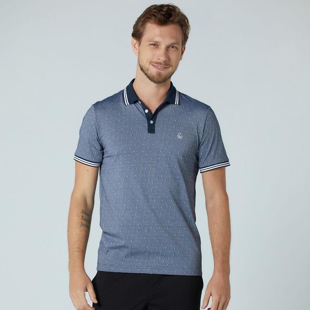 Original Penguin Polo Mini Jacquard Marinho Original Penguin