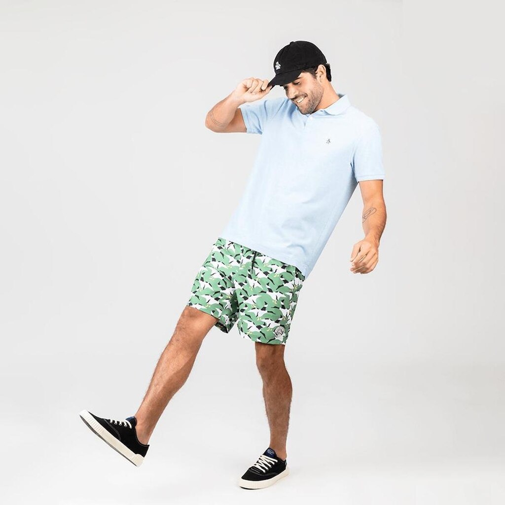 Original Penguin Shorts Penguin Flying Goose Verde Aspargo