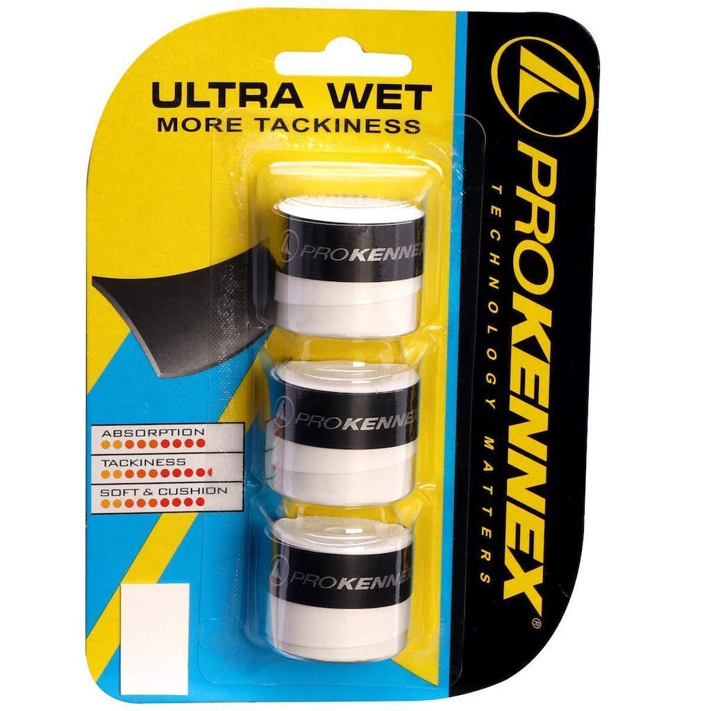 Overgrip Prokennex Ultra Wet com 03 Unidades - Branco