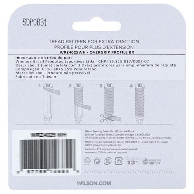 Overgrip Wilson Profile Confort Preto 3 unid.