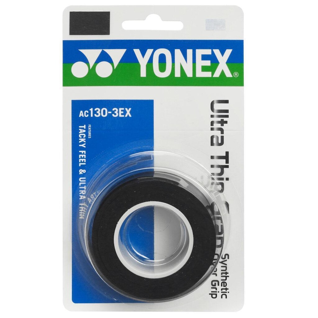 Overgrip Yonex Ultra Thin Grap 0.4mm com 3 Unidades Preto