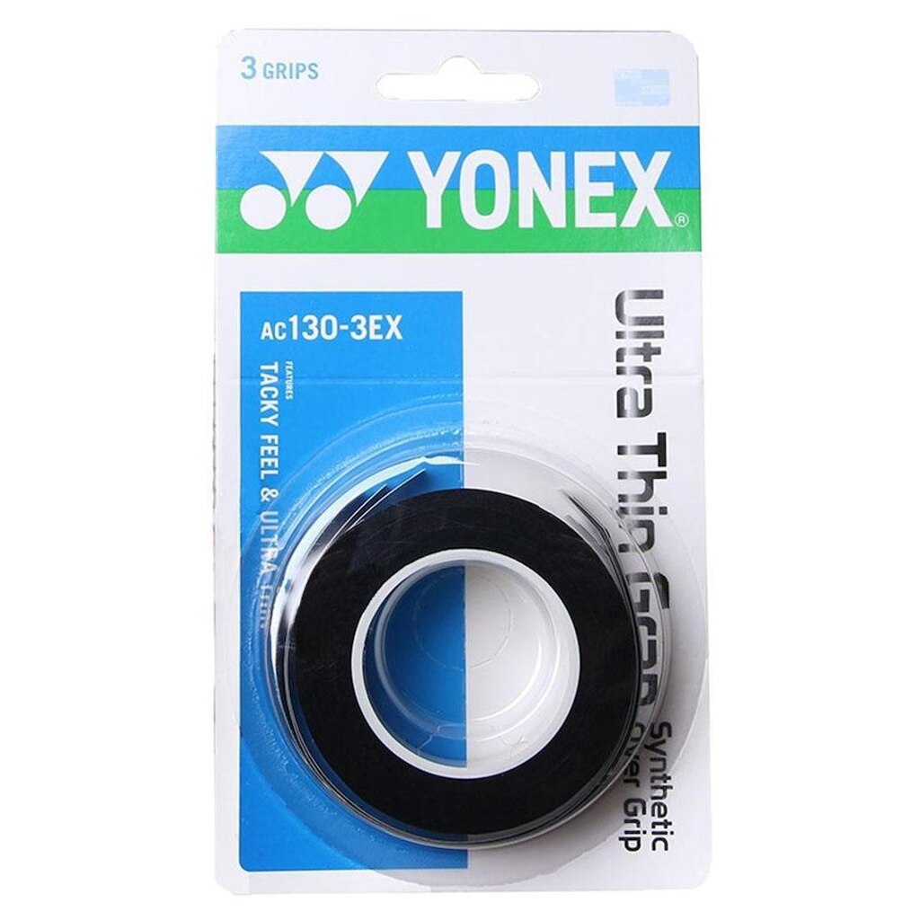 Overgrip Yonex Ultra Thin Grap Com 03 Unidades Preto