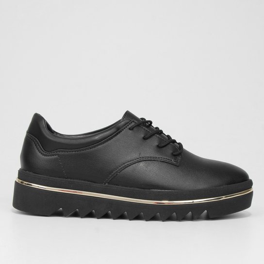 Oxford Beira Rio Solado Tratorado Feminino - Preto Menor preço em Oxford Beira Rio Solado Tratorado Feminino - Preto