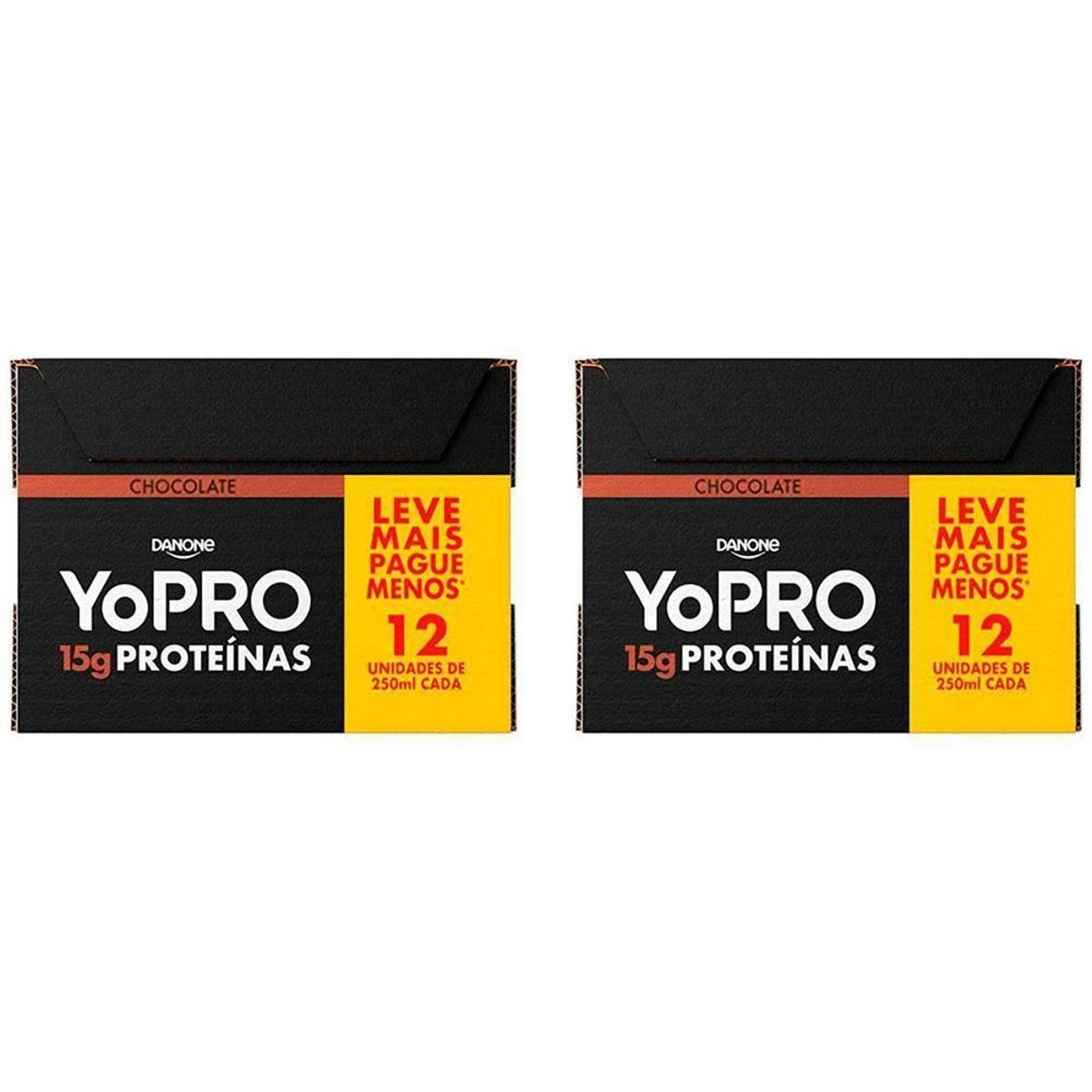 Pack Bebida Láctea UHT com 15g de Proteínas YoPRO 250ml 24 Unidades