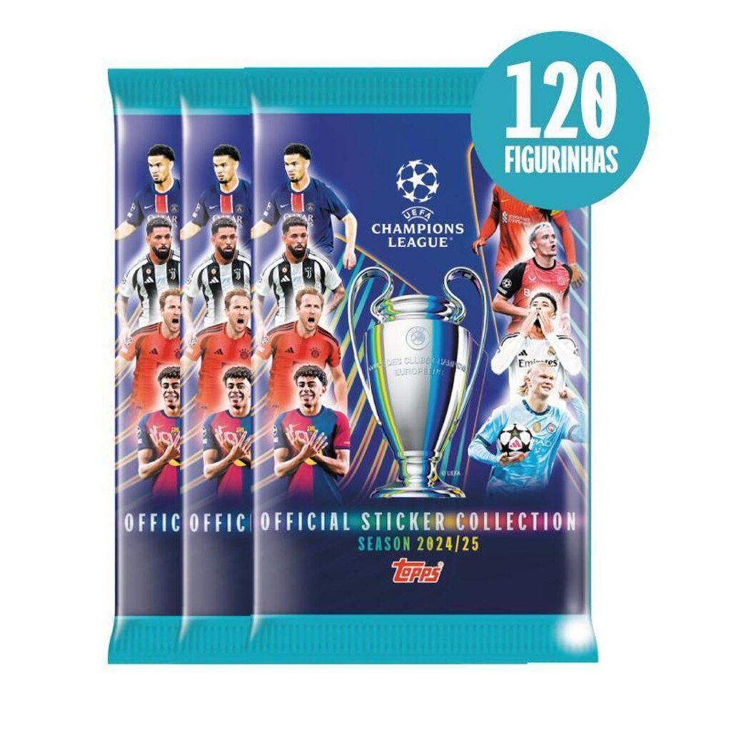 Pack c/ 20 Envelopes UEFA Oficial 2024/2025 - 120 Figurinhas