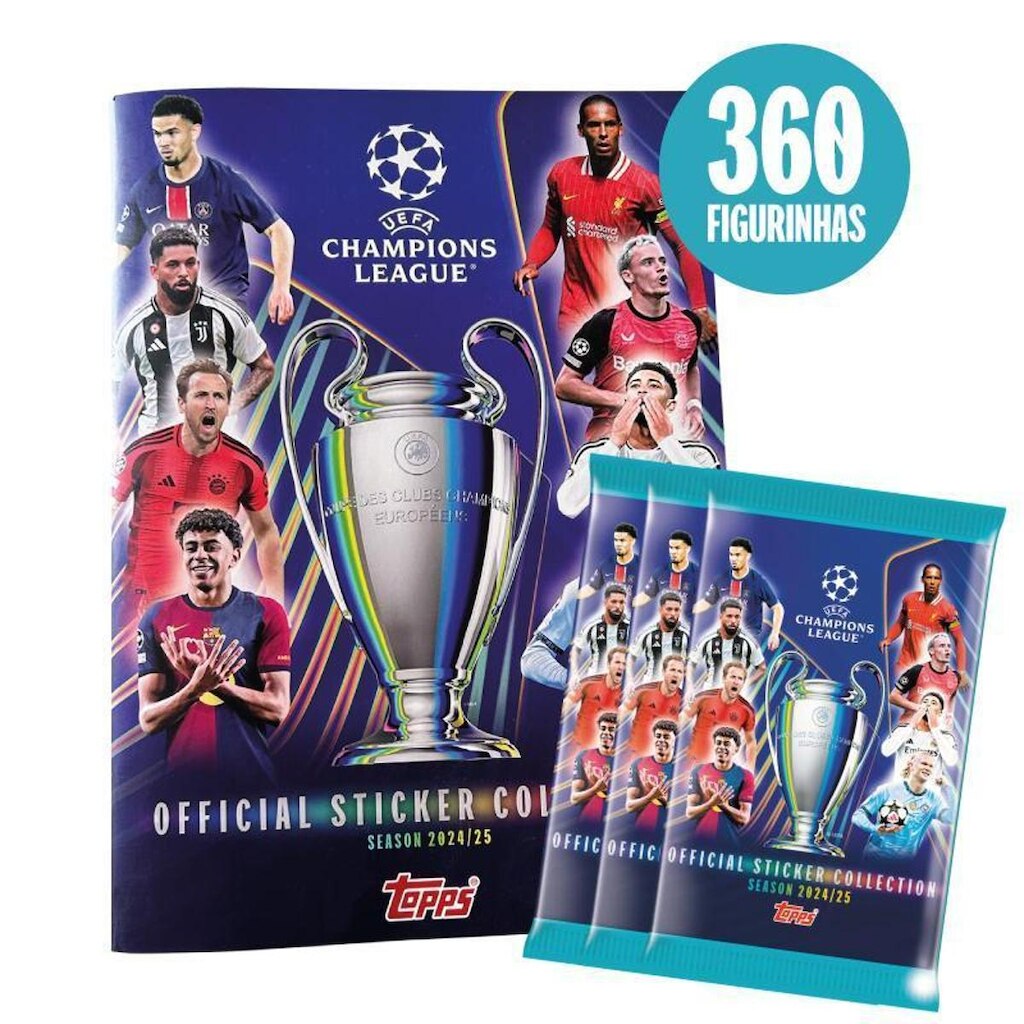 Pack c/ 60 Envelopes UEFA Oficial 2024/2025 - 360 Figurinhas