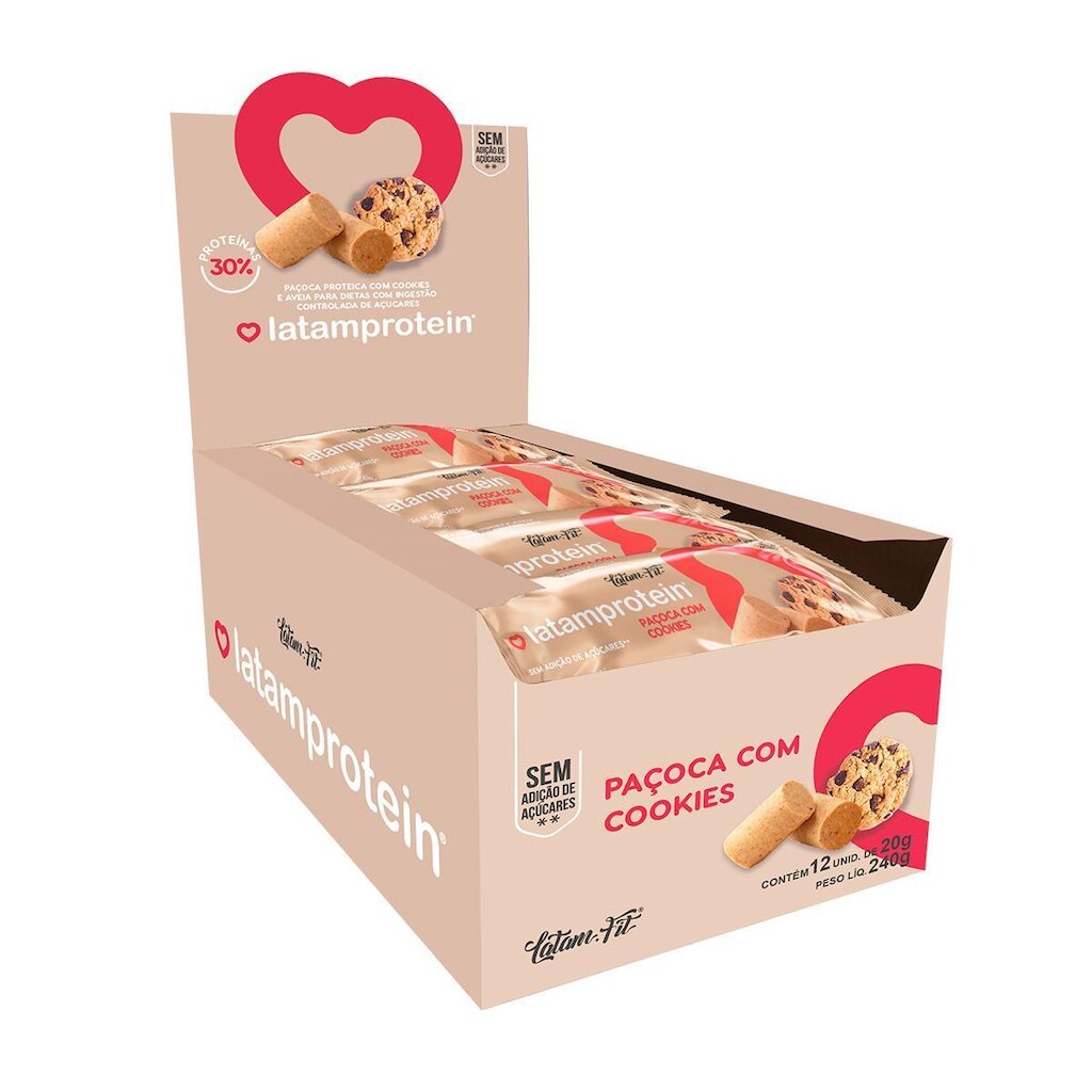 Paçoca Com Cookies Proteína Zero Açúcar 60g Latam Protein