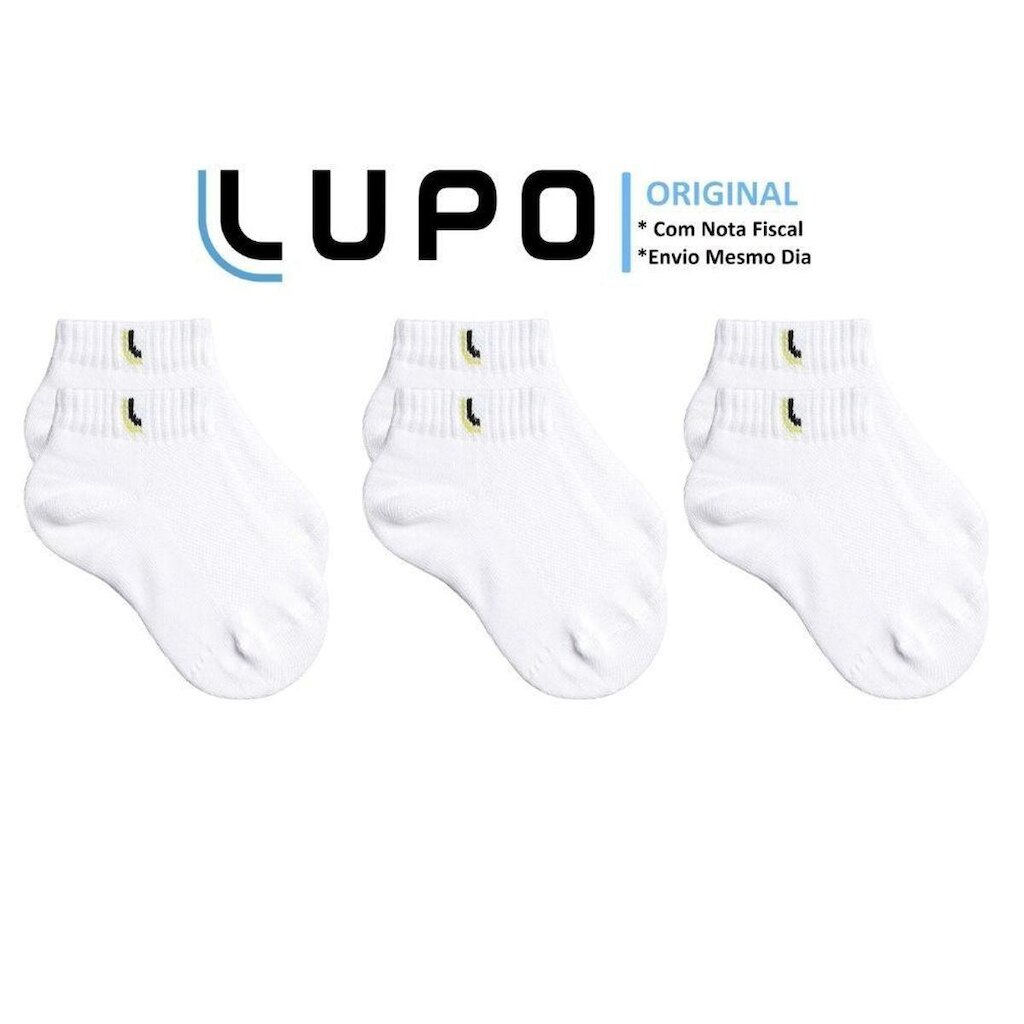 Pacote 3 Pares Meia Lupo Kids Cano Curto Infantil Menino E Menina