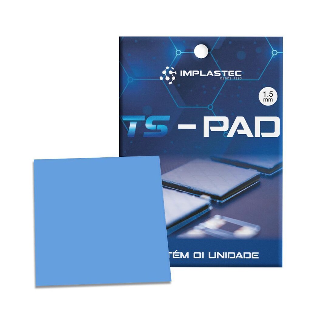 Pad Térmico Implastec TS PAD - 100x100x1.5mm - PATSPAD15