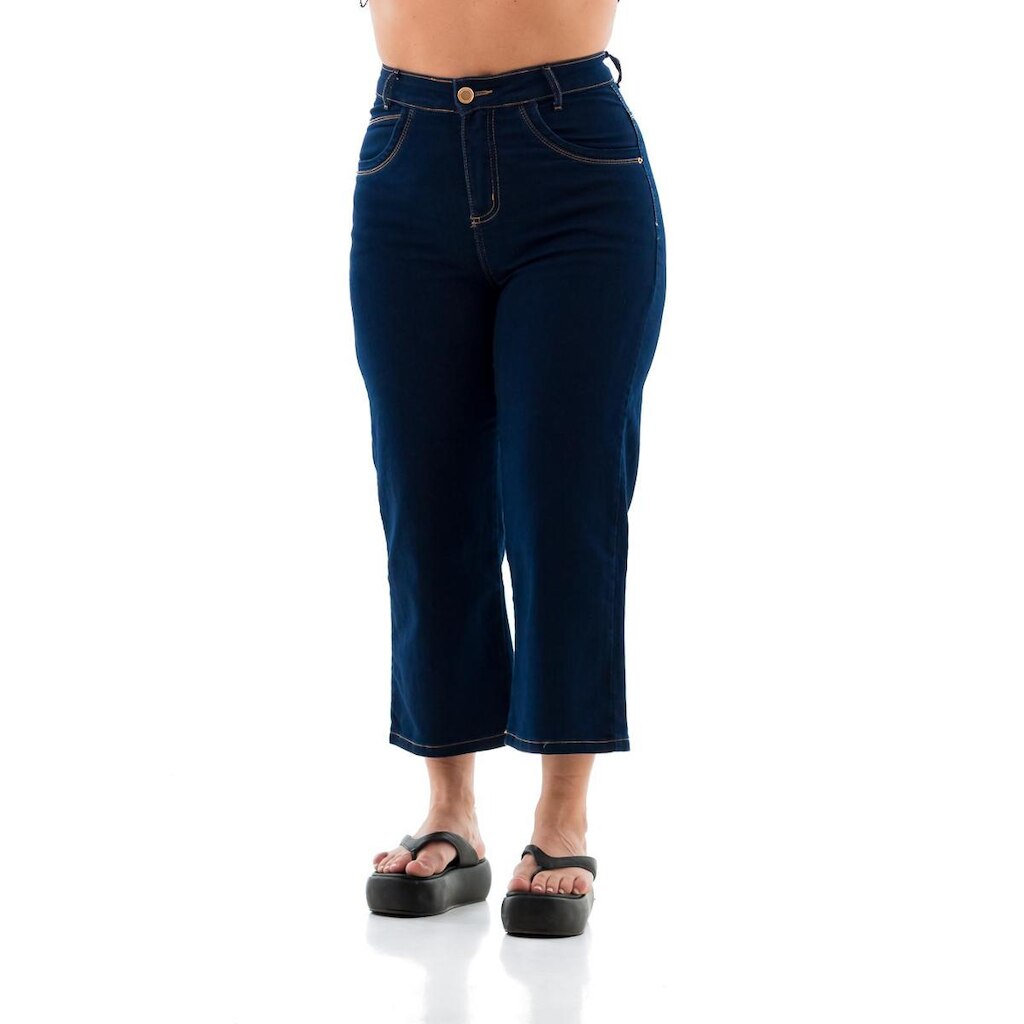 Pantacourt Jeans Feminina Arauto Comfy