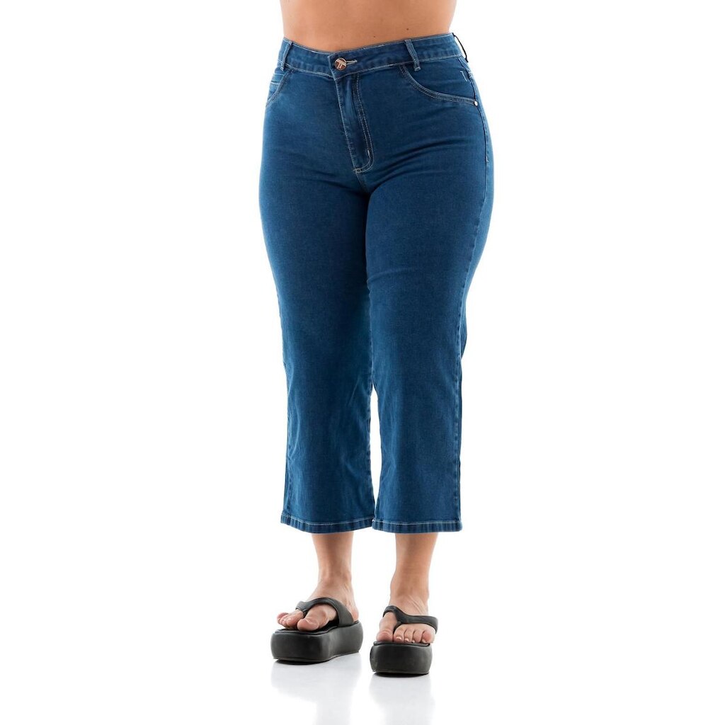 Pantacourt Jeans Feminino Arauto Comfy