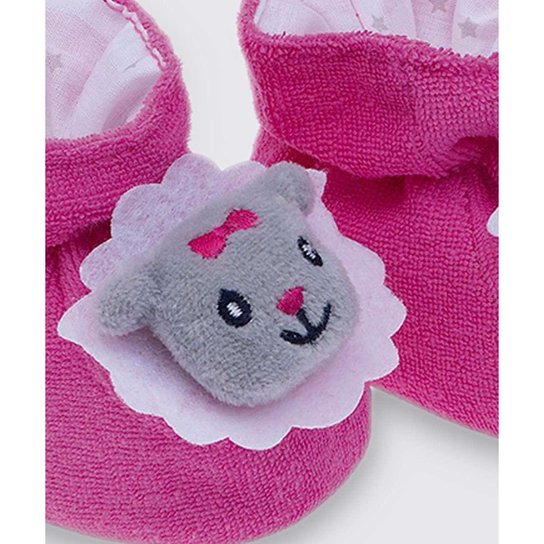 Pantufa Infantil Bebê Pelúcia Carneiro Pimpolho - 10047664883 - Rosa