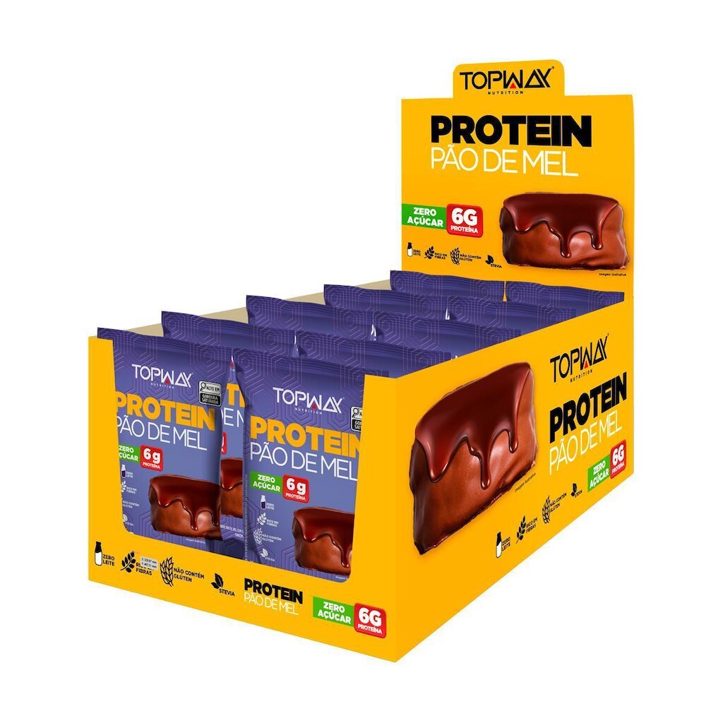Pão De Mel Protein Proteíco 45G Topway Embalagem Com 10Un