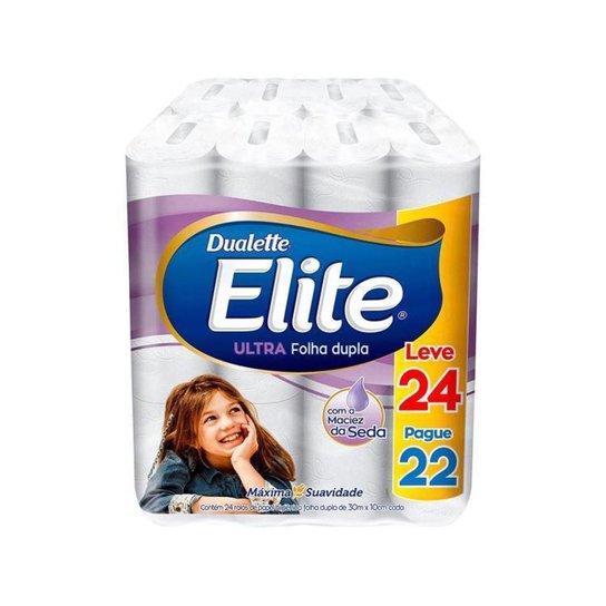 Papel Higiênico Folha Dupla Elite Ultra 24 Rolos - Branco Menor preço em Papel Higiênico Folha Dupla Elite Ultra 24 Rolos - Branco