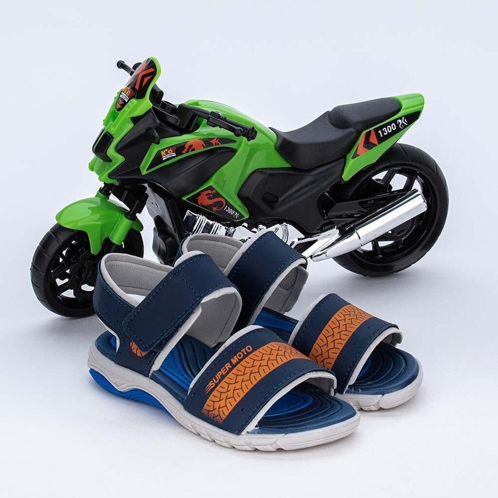 Papete Infantil Wave Marinho e Laranja com Moto p