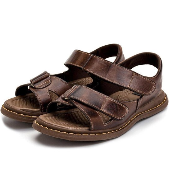 Papete Masculina Antistress Sandalia Ortopedica Leve Couro Legitimo - Café é ruim? Papete Masculina Antistress Sandalia Ortopedica Leve Couro Legitimo - Café é boa?