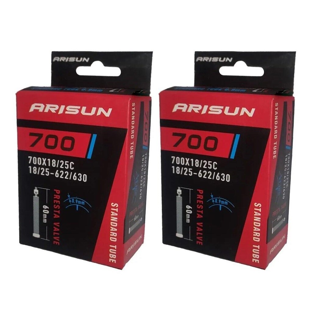 Par câmara de ar speed 700 x 18/25 Arisun válvula presta 60 mm
