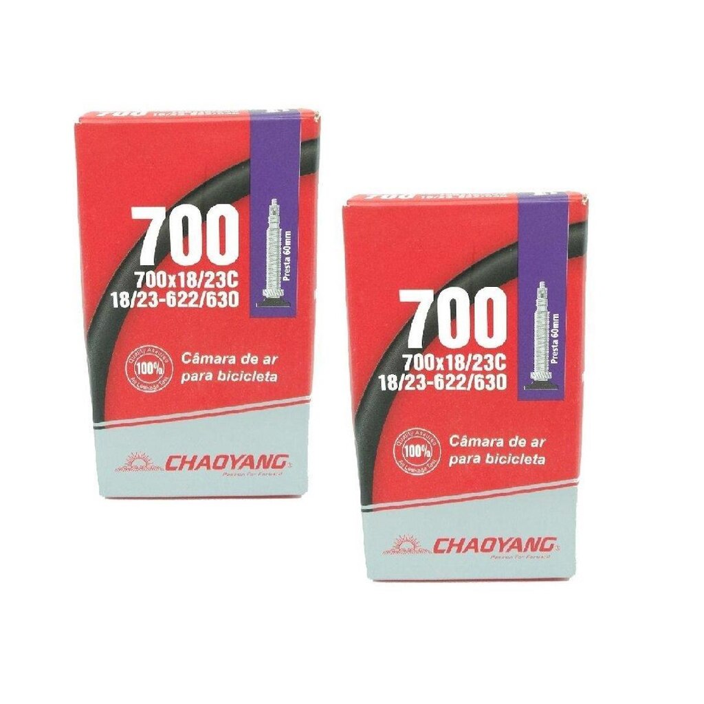Par câmaras de ar speed 700 x 18/23 Chaoyang válvula presta 60 mm