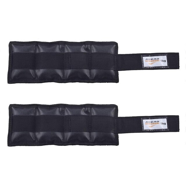 Par de Caneleiras de Peso Tornozeleiras Pretas - 1 Kg