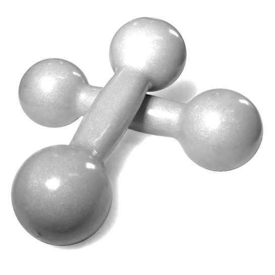 Par de Halteres Revestidos - 2 Kg - Cinza Menor preço em Par de Halteres Revestidos - 2 Kg - Cinza