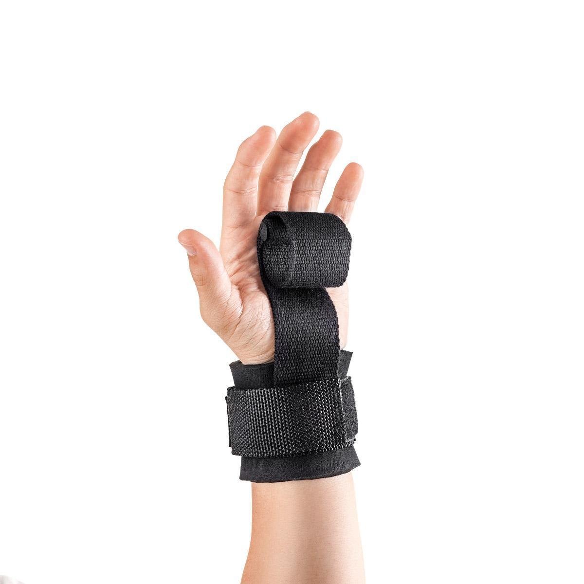 Par de luva strap hand grip tala punho musculação Preto Netshoes