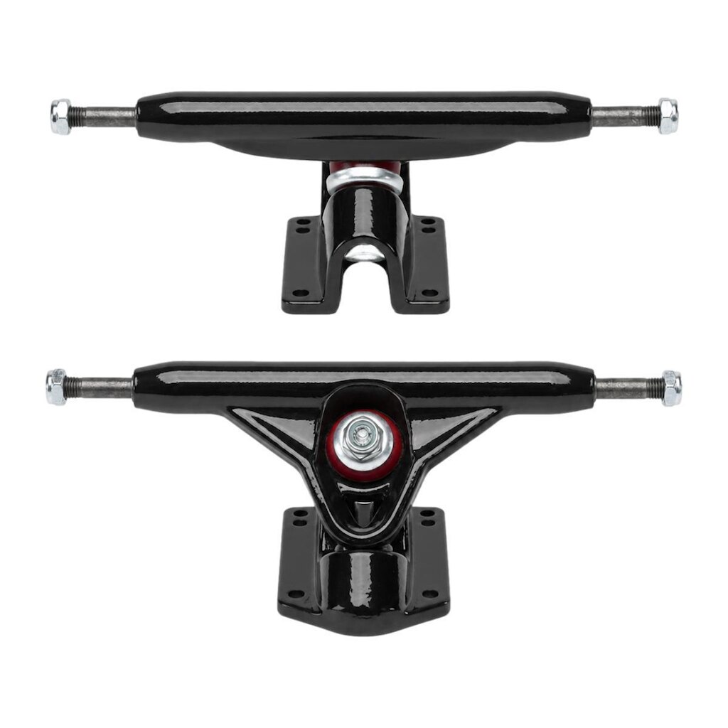Par De Trucks Para Longboard 180mm Preto Amortecedor Vermelho