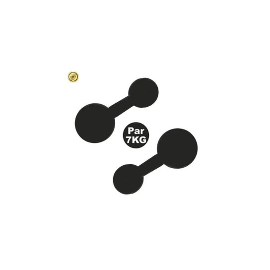 Par Halter Super Premium Bola Pintado 7kg Peso Musculação - Preto Menor preço em Par Halter Super Premium Bola Pintado 7kg Peso Musculação - Preto