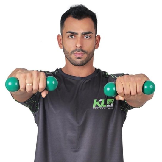 Par Halteres Kl Master Fitness Academia Emborrachado 1 Kg - Verde Menor preço em Par Halteres Kl Master Fitness Academia Emborrachado 1 Kg - Verde