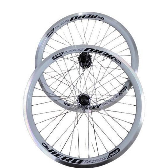 Par Rodas Aro 20 Bicicleta Vzan Aero Alumínio Mtb V-Brake B. - Branco Menor preço em Par Rodas Aro 20 Bicicleta Vzan Aero Alumínio Mtb V-Brake B. - Branco