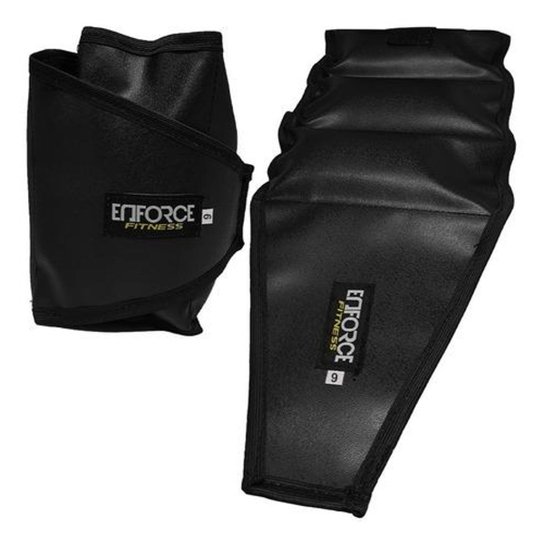 Par Tornozeleiras Caneleira com Peso Ginástica 6 Kg - Enforce Fitness - Preto