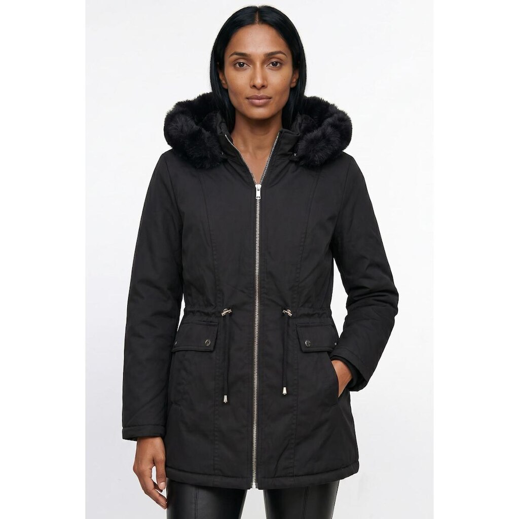Parka feminina resinada dupla face com pelo 61469
