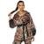 Parka Onça Preta Animal Print Cinto IN23 Marrom Feminino - Marrom