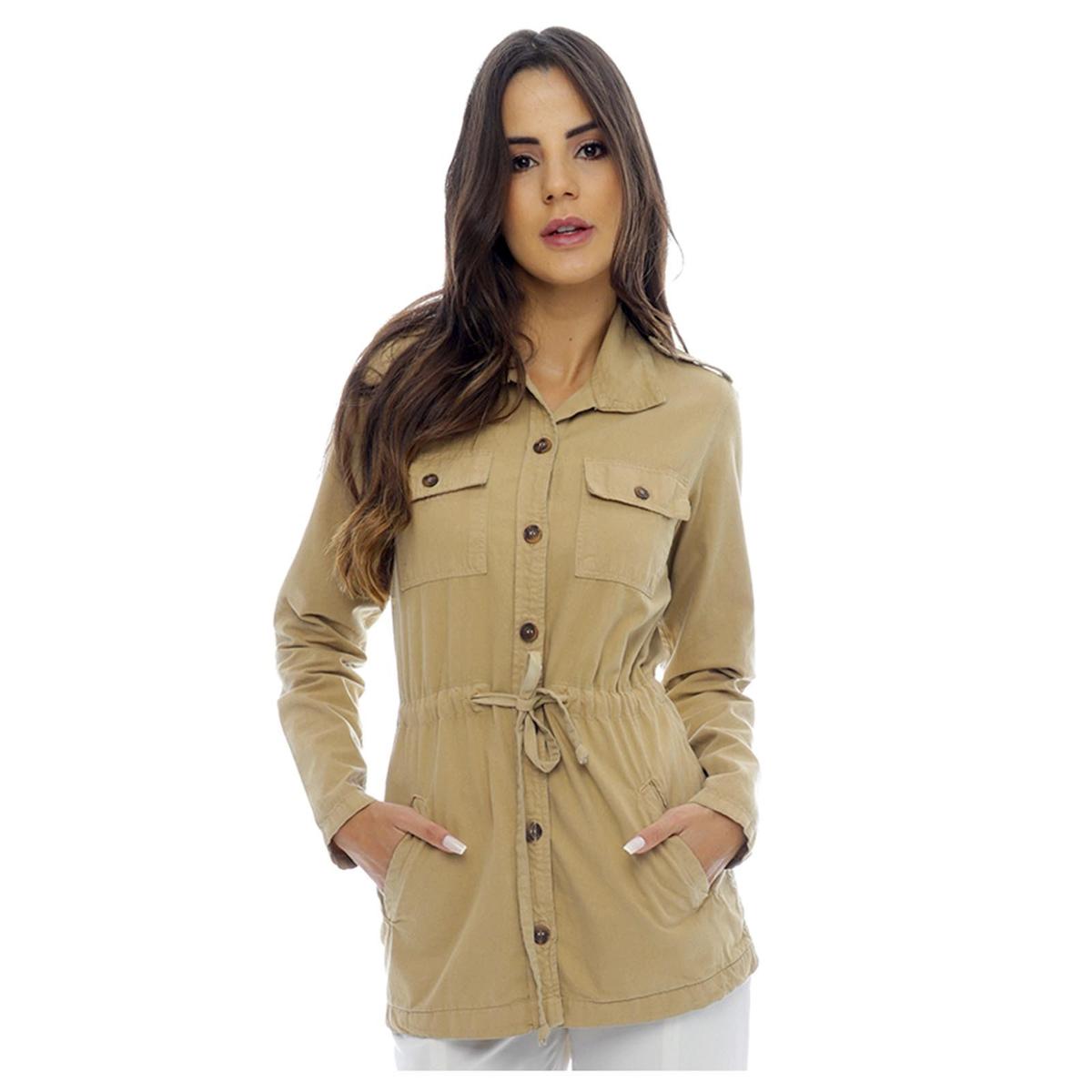jaqueta parka feminina bege